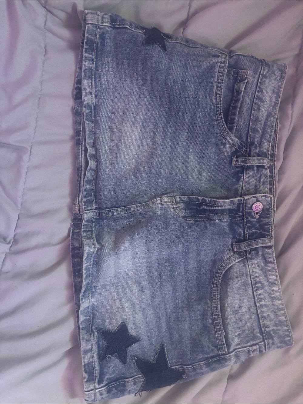 Bluenotes Blue Washed Denim Skirt with Button Detail